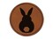 Back of Bunny Rabbit Butt Easter Round Iron-On Engraved Faux Leather Patch Applique - 2.5"